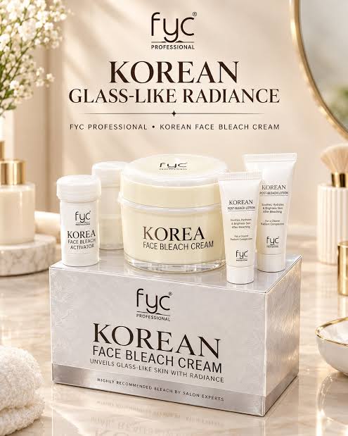 FYC Korean Face Bleach Cream – Glass Skin Effect, Gentle Whitening & Hydrating Formula | 270g Skin Glow Cream