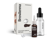 Brow Henna Powder with Hyaluronic Mixing Base Included – BrowXenna® 107 Dark Earth Brown