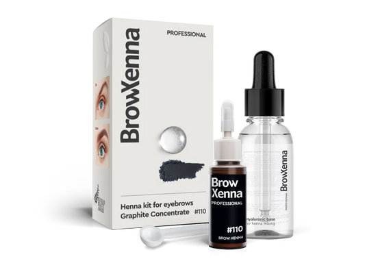 BROW HENNA KIT WITH HYALURONIC MIXING BASE INCLUDED 110 Graphite