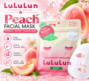LuLuLun Yamanashi Nagano Peach Face Mask | Hydrating Japanese Sheet Masks, 7 Pack