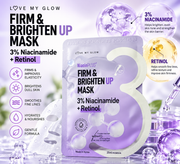 NiacinPLUS+ Firm & Brighten Up Sheet Mask | 3% Niacinamide + Retinol, 25ml