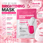 Love My Glow Brightening Sheet Mask | Vitamin B3 + Lactic Acid | 25ml