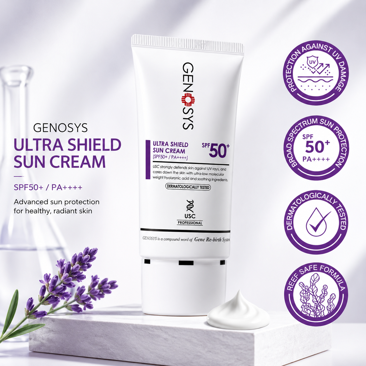 GENOSYS Ultra Shield Sun Cream SPF50+ PA++++ | Advanced UV Protection NZ