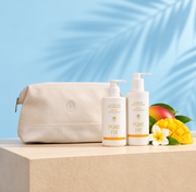 Pure Fiji Body Mates Mango Christmas Gift Set | Shower Gel & Body Lotion with Toiletry Bag