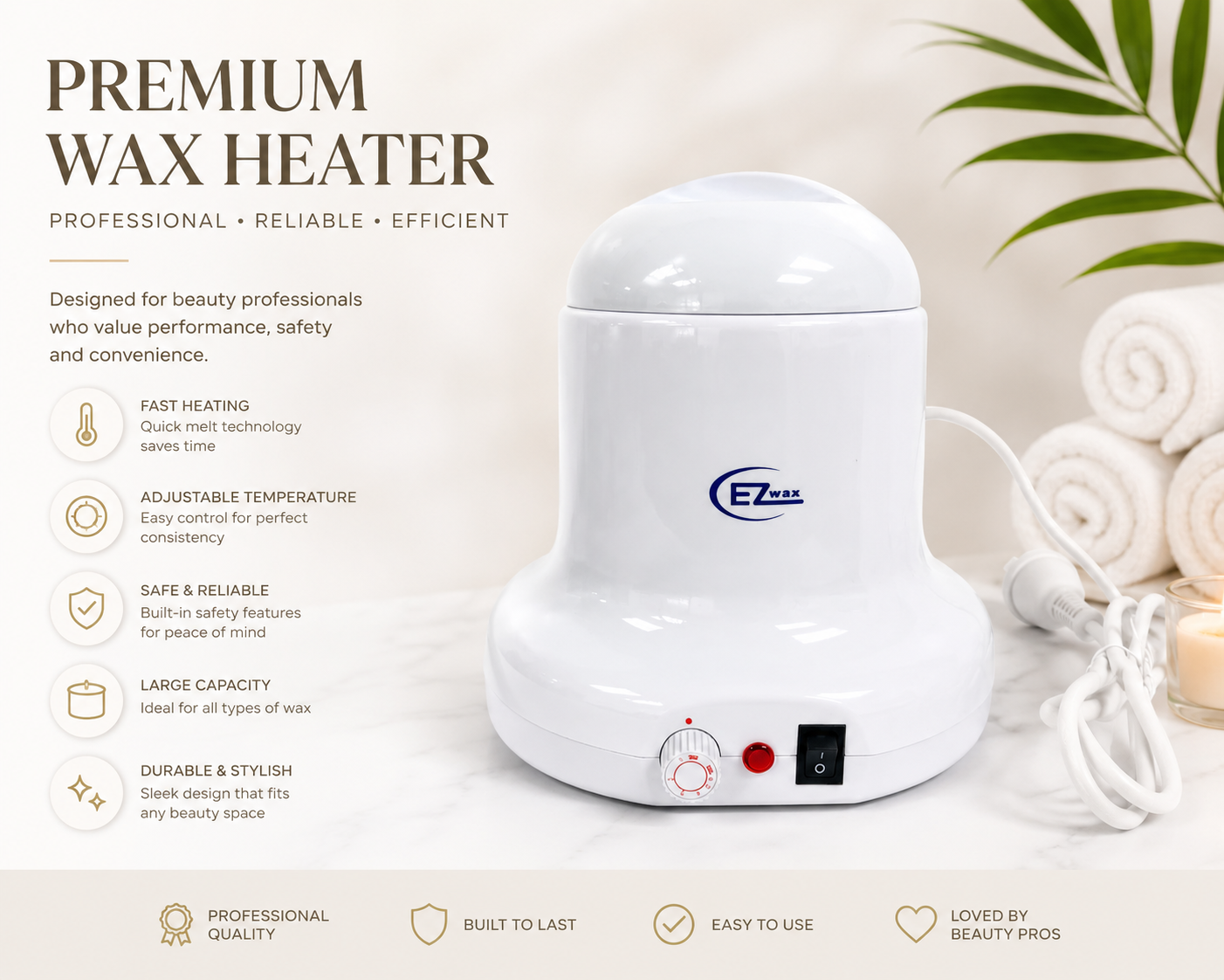 1000cc Wax Pot White