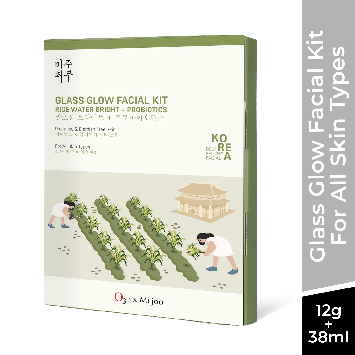 o3+ Korean Glass Glow Facial Kit Rice Water All Skin Types