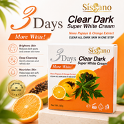SisSano 3 Days Clear Dark Super White Cream 50g | Papaya & Orange Extract Body Brightening Cream