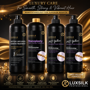 LUXSILK Keratin Nanoplasty Treatment Complete Set with No Yellow Formula 800ml x 4, Professional Salon Hair Smoothing System