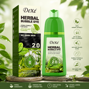 DeXe Herbal Bubble Hair Dye 2.0, Natural Black, Herbal Grey Coverage Hair Colour, 420ml