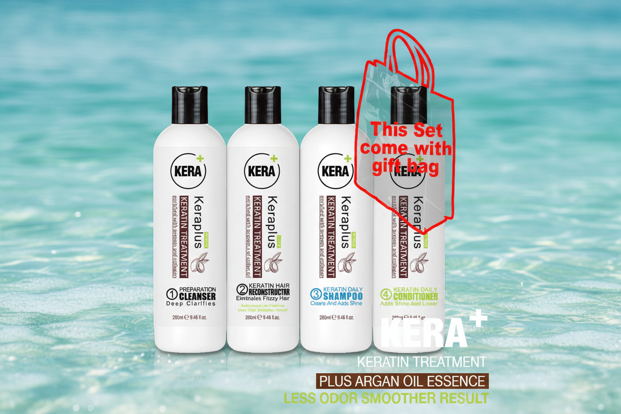 Keraplus Keratin Treatment No.1234 Full Set with Gift Bag | 280ml x 4