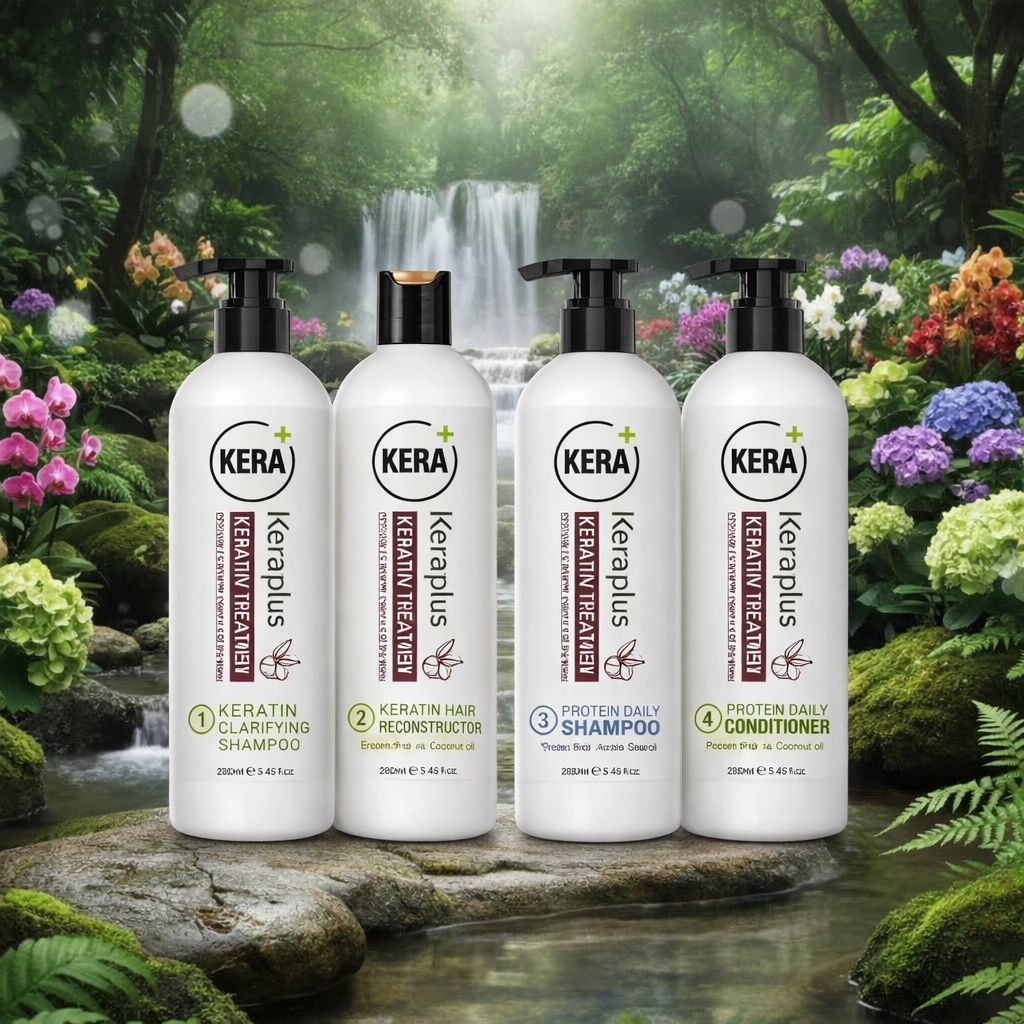 KERAPLUS KERATIN TREATMENT SET STRONG FORMULA LARGE SET INCLUDES 800ml  *4