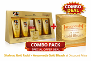 Shahnaz Husain 24 Carat Gold Facial Kit + Aryanveda 24 Carat Gold Bleach Combo Pack