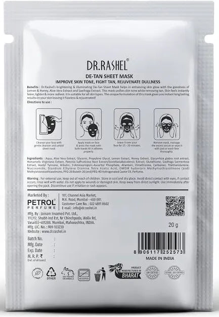 Dr. Rashel Sheet Mask De -Tan Sheet Mask