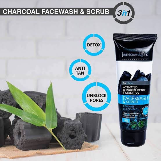 Aryanveda Charcoal Detox Fairness Face Wash and Scrub 100gms