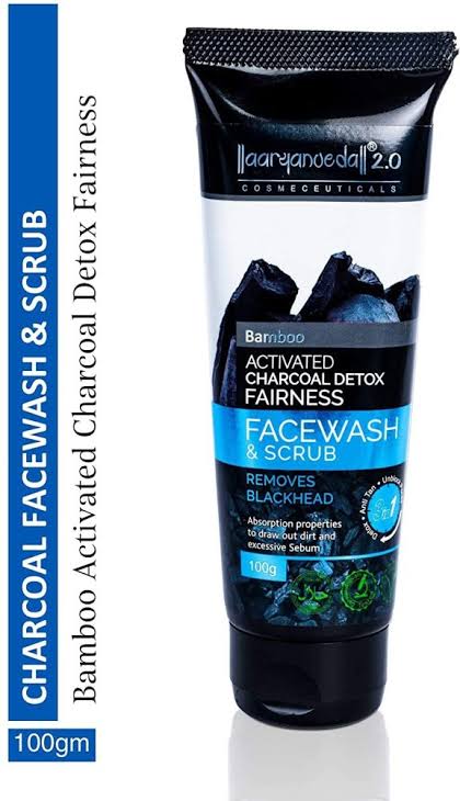 Aryanveda Charcoal Detox Fairness Face Wash and Scrub 100gms