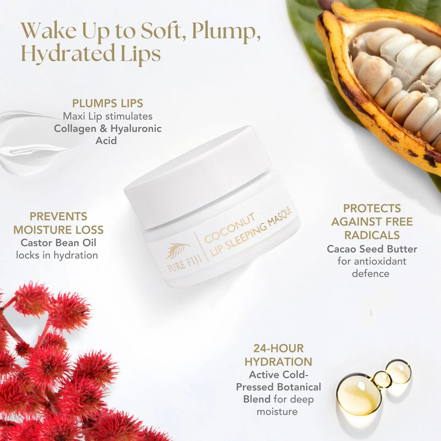 Pure Fiji Coconut Lip Masque - 15g
