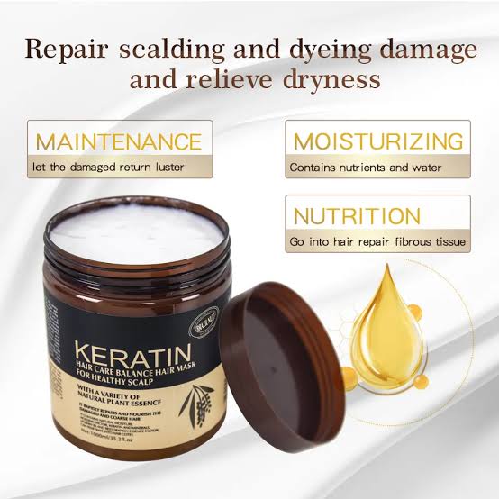 Keratin Hair Care Balance Hair Mask – Brown, 1000ml