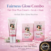 Shahnaz Husain Fair One Glow Combo | Fair One Plus Cream + Scrub + Mask | Herbal Skin Brightening Kit