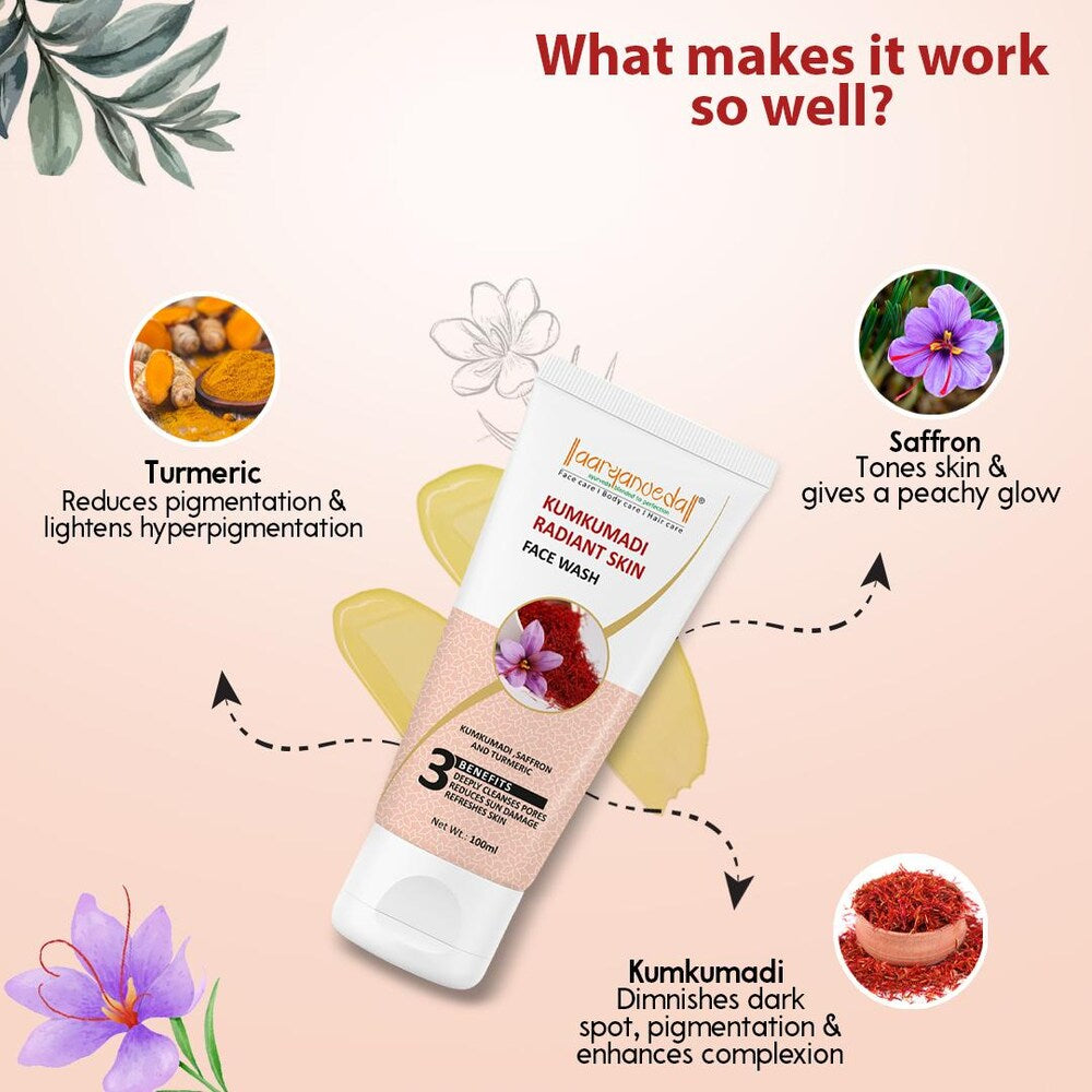 Aryanveda Kumkumadi Face Wash - 100ml Skin Brightening