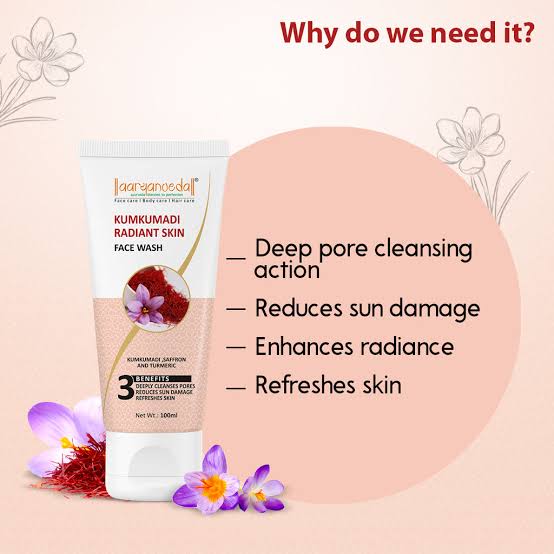 Aryanveda Kumkumadi Face Wash - 100ml Skin Brightening