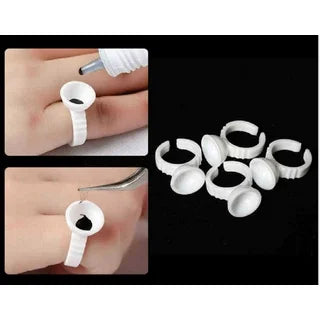 White Disposable Glue Rings - 100pcs