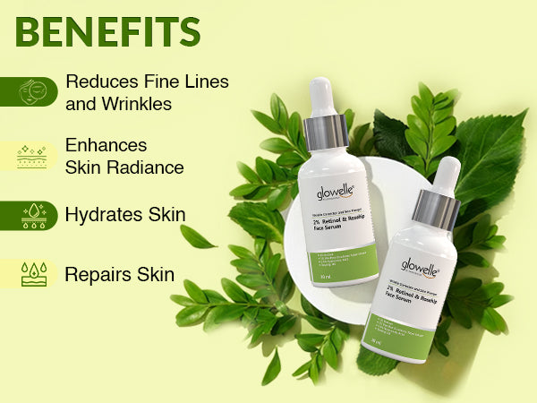 Aryanveda Glowelle Retinol and Rosehip Oil Extract Face Serum - 30ml