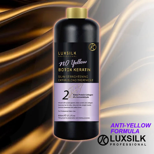 LUXSILK No Yellow Keratin Botox Infused No.2 Silk Straightening Treatment 800ml