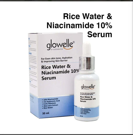 Aryanveda Glowelle Rice Water and Niacinamide Glow Serum - 30ml