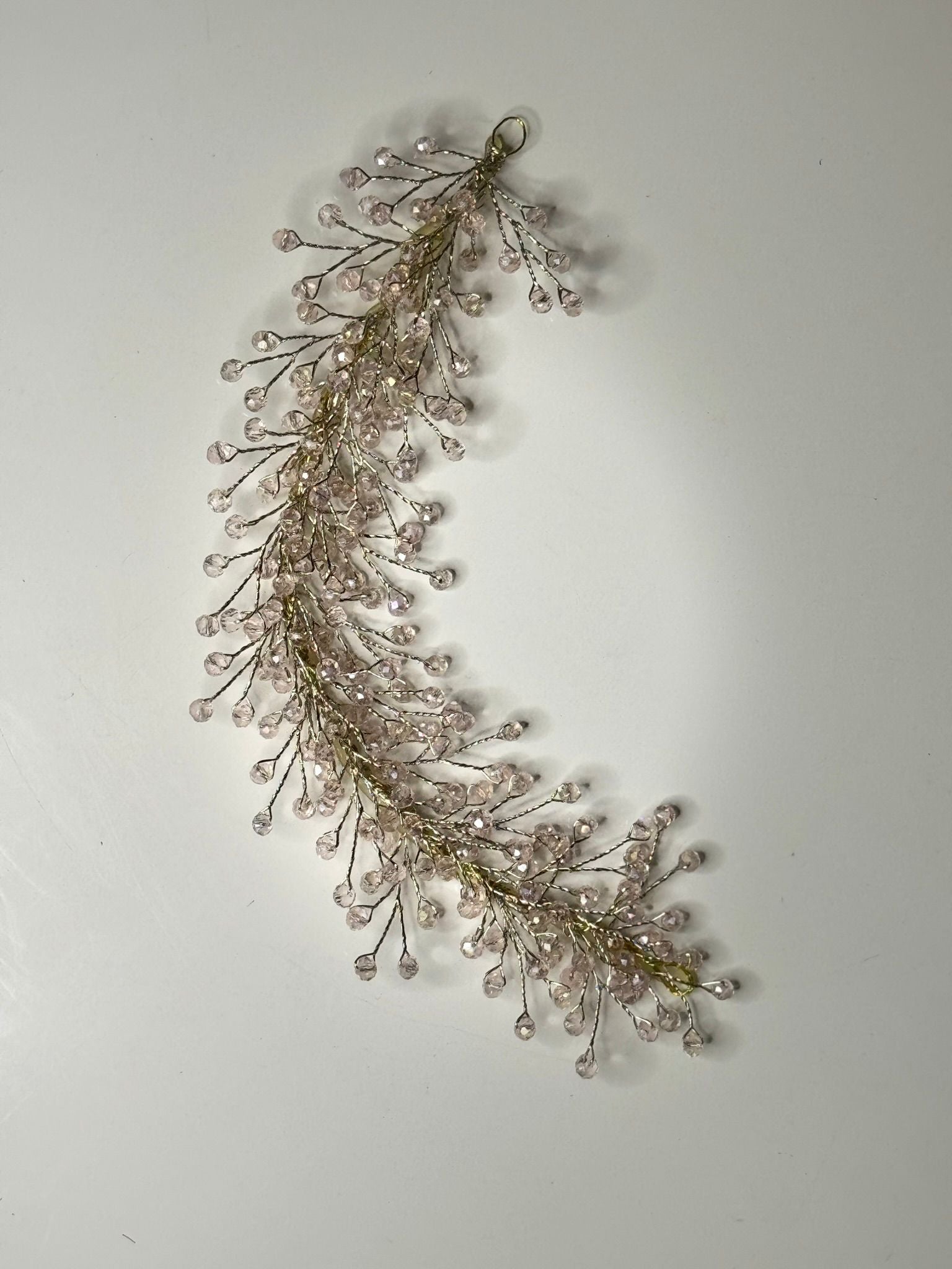 White Trasparent and Golden Bead Studded Hair Accessory