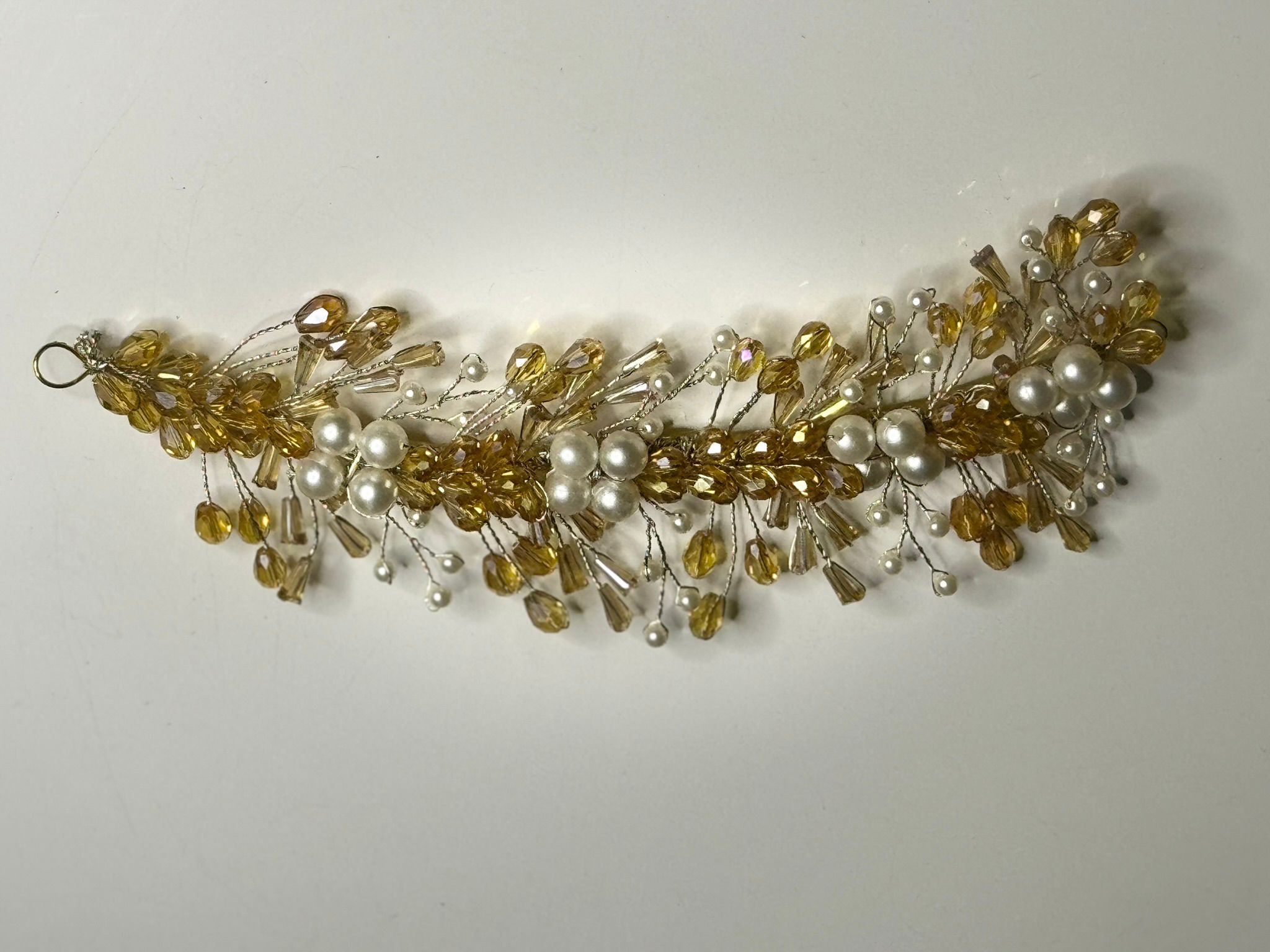 Golden N White beads Hair Accessory