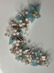 Light blue n white hair accessory